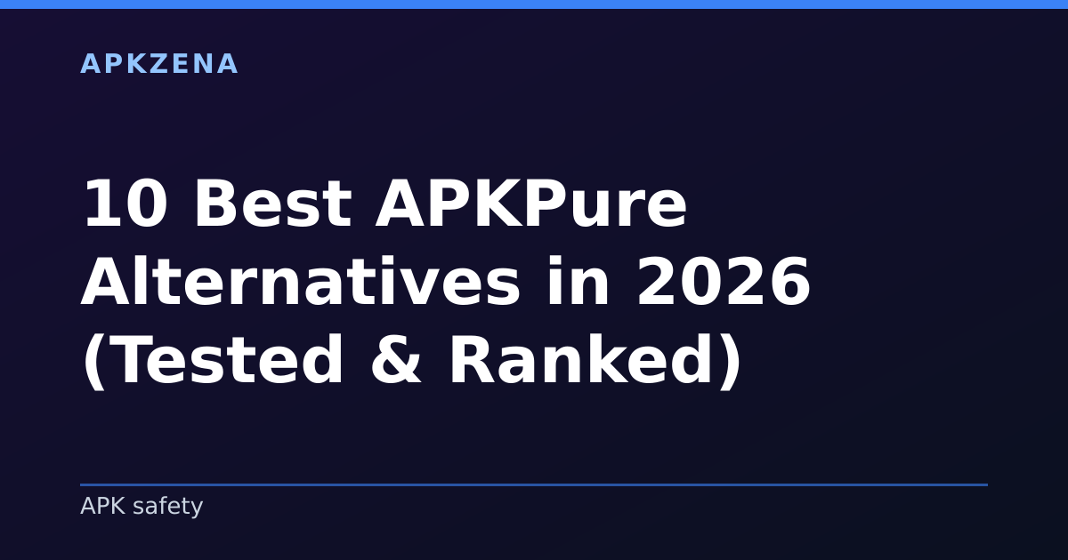 Illustration for the article “10 Best APKPure Alternatives in 2026 (Tested & Ranked)”, Android guides on APK safety