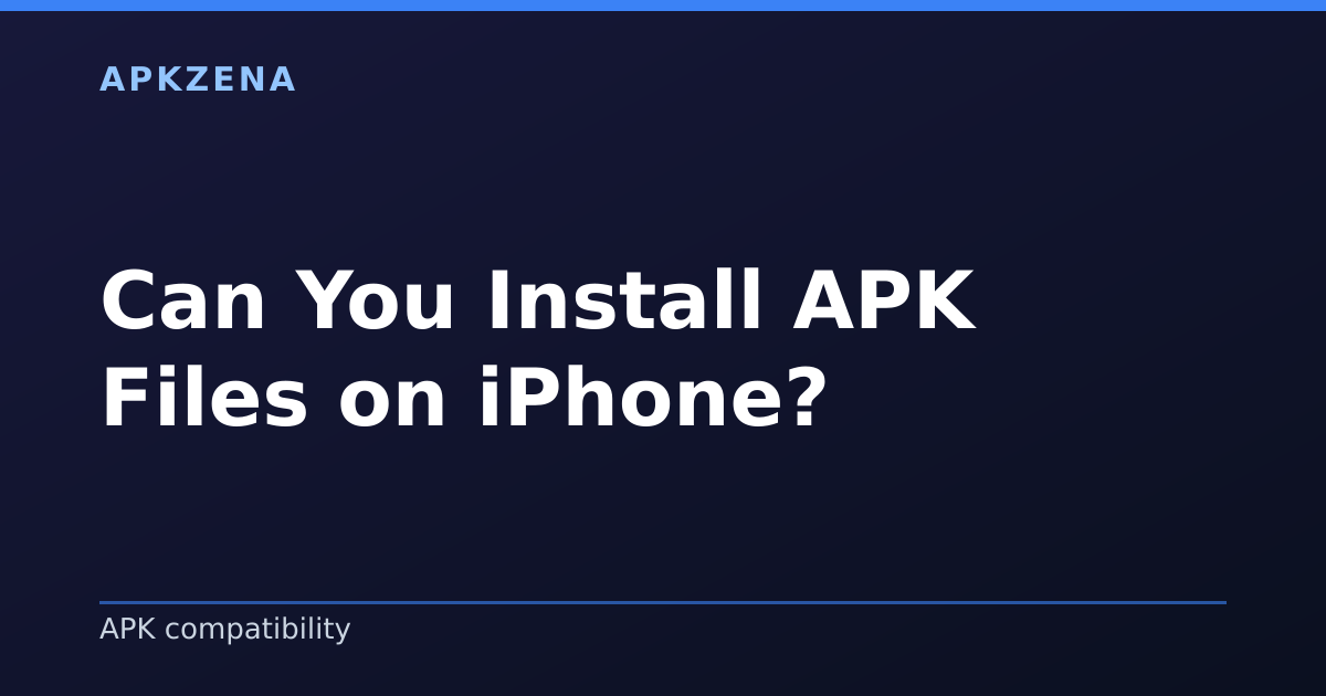 Illustration for the article “Can You Install APK Files on iPhone?”, Android guides on APK compatibility