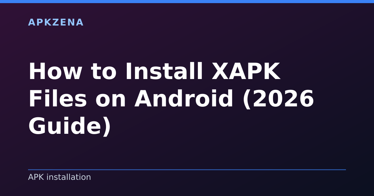 Illustration for the article “How to Install XAPK Files on Android (2026 Guide)”, Android guides on APK installation