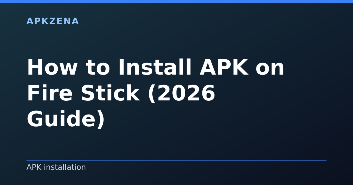 Illustration for the article “How to Install APK on Fire Stick (2026 Guide)”, Android guides on APK installation